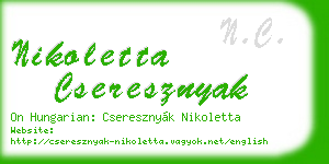 nikoletta cseresznyak business card