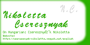 nikoletta cseresznyak business card